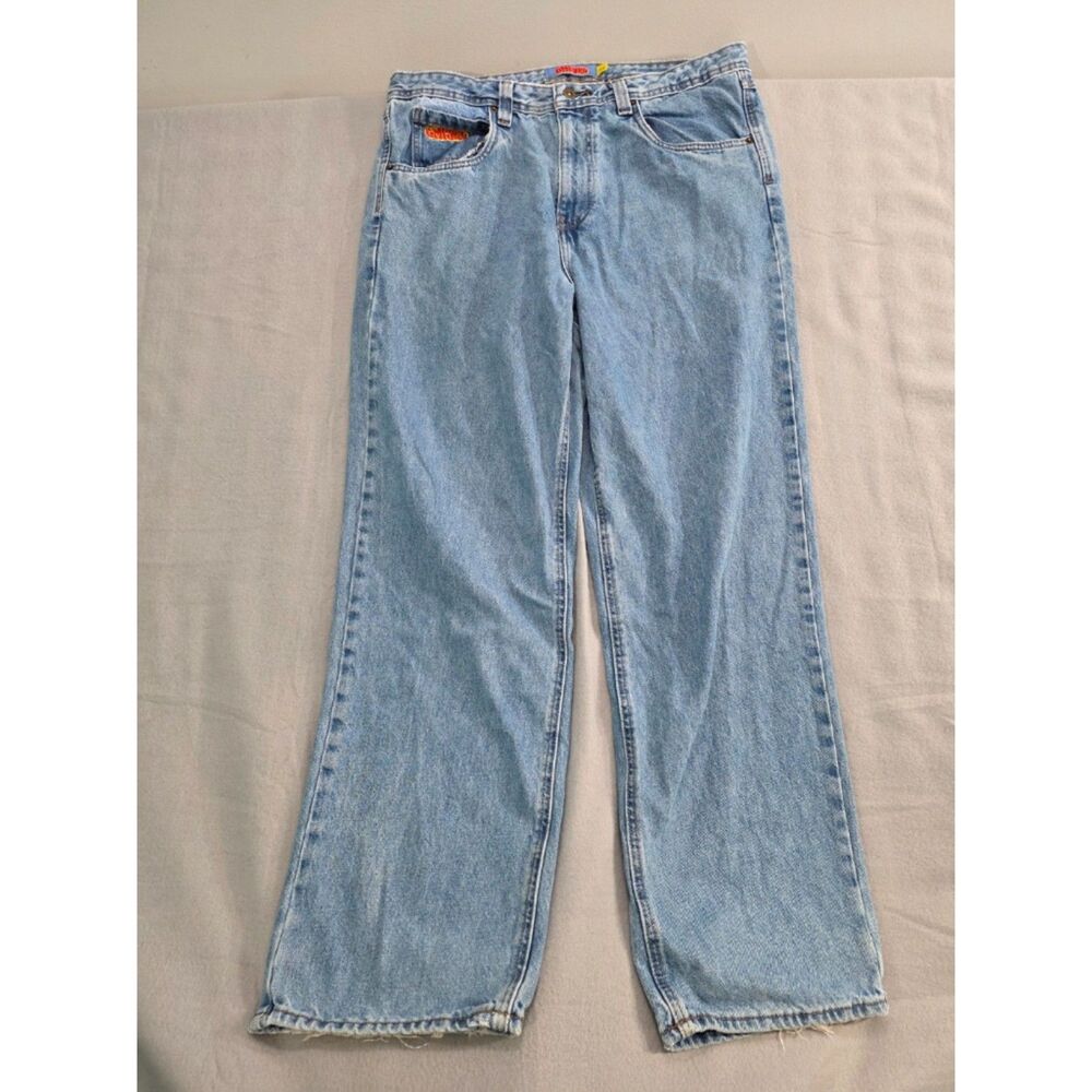 Empyre Mens 34 Relaxed Light Wash Loose Skate Denim Jeans Y2K Baggy Streetwear‎